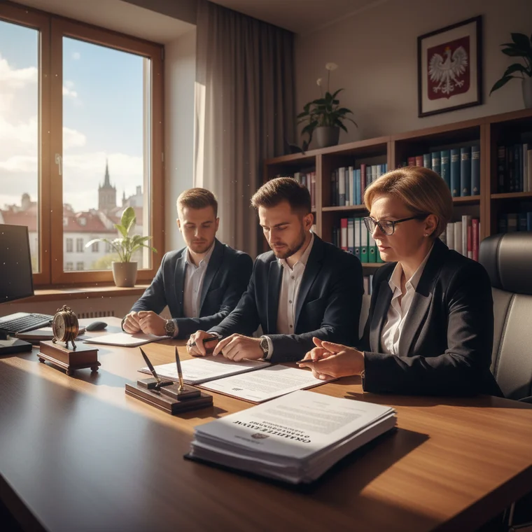 Para omawia z notariuszem zmiany w stanie rodzinnym przed zakupem mieszkania, sprawdzając aktualność oświadczenia o stanie rodzinnym