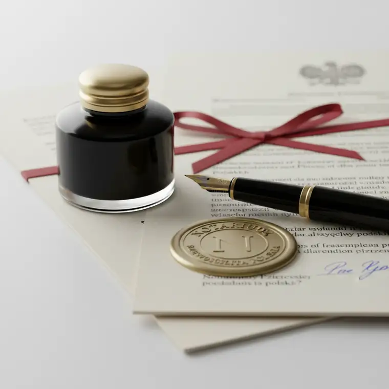 Para sprzedająca mieszkanie podczas podpisywania aktu notarialnego; notariusz wyjaśnia, czy brak oświadczenia o stanie rodzinnym unieważnia sprzedaż mieszkania