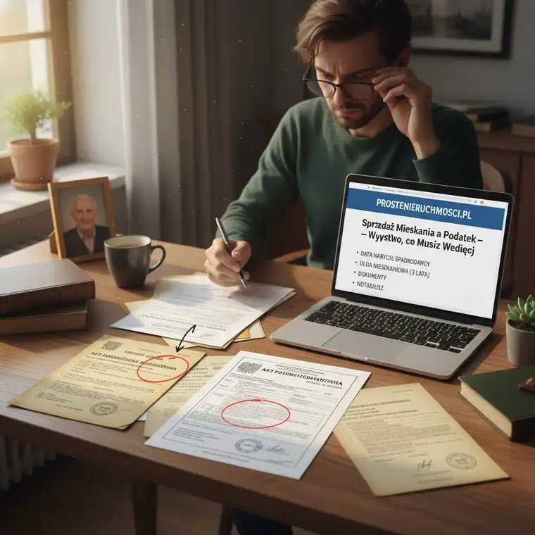 Notariusz wyjaśnia spadkobiercy zasady pięcioletniego terminu podatkowego i ulgę mieszkaniową przy sprzedaży mieszkania po spadku