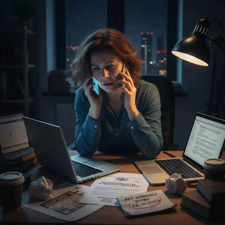 Spotkanie z notariuszem w sprawie odwołania pełnomocnictwa do sprzedaży mieszkania przed planowaną umową notarialną